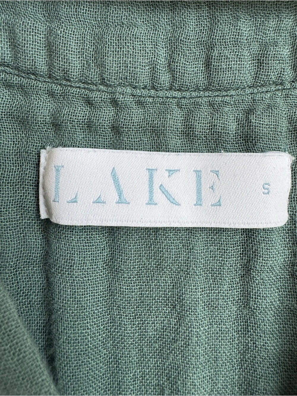 LAKE Day Dress Women Maxi Small Green 100% cotton cottagecore boho peasant cozy - Picture 2 of 9